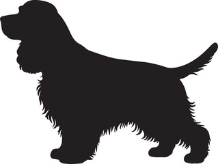 Cocker Spaniel Silhouette on White Background