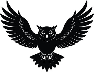 Owl in Mid Flight Silhouette