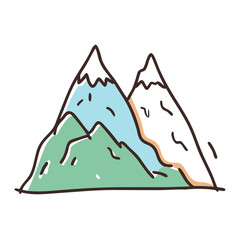 alpine mountain icon, alpine mountain vector illustration-simple illustration of alpine mountain, perfect for alpine mountain logos and icons