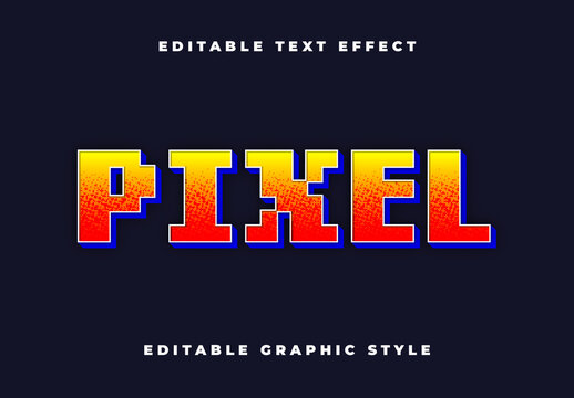 Gradient Pixel 8bit Font Arcade Block Halftone Text Effect