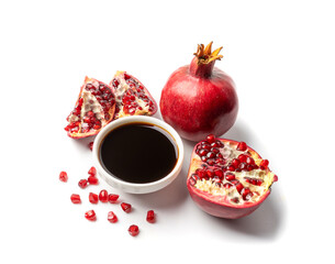 Pomegranate Sauce, Sirup, Dressing, Red Ripe Fruit Syrup with Red Ripe Whole Fruit Group