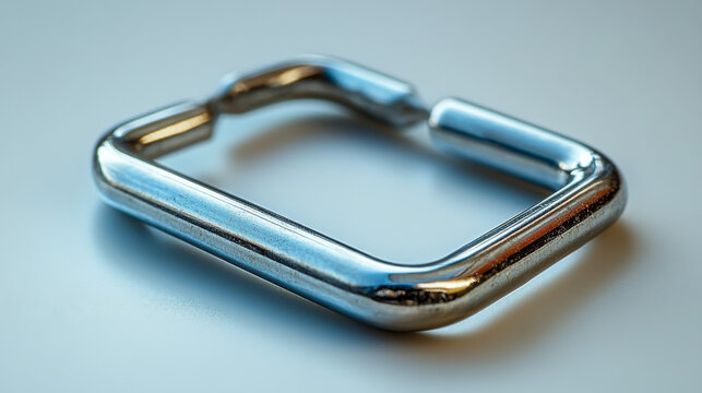 A triangular paper clip rests on a white surface, symbolizing simple, effective design in a minimalist style