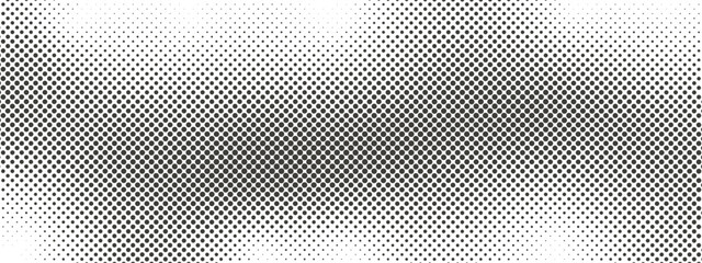 Halftone texture with gradient. Faded dotted background spots. Grunge retro geometric pattern in manga, anime style. Dotted gradient in pop art style. Vector illustration.