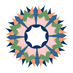 Flower mandala. Geometric pattern, radial repeat. Decorative elements. Oriental pattern, vector illustration.