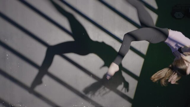 Young girls in dance class performing incredibly majestic dancing