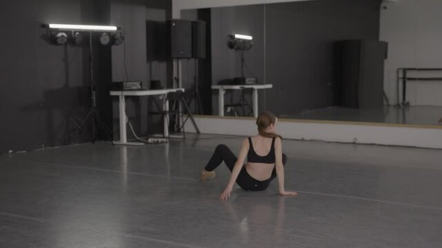 Young girls in dance class performing incredibly majestic dancing