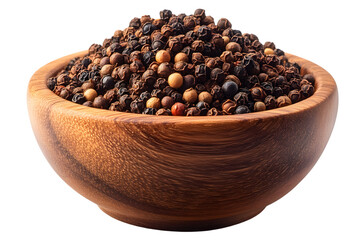 Mixed Peppercorns in Wooden Bowl Spice Food Photography Culinary Ingredient
