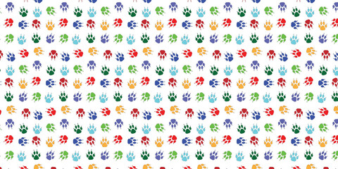 colorful scatter seamless pattern with fox footprints for textile, wrapping, fabric and other. animal footprints background.
