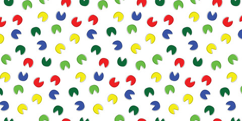Obraz premium colorful scatter seamless pattern with donkey footprints for textile, wrapping, fabric and other. animal footprints background.