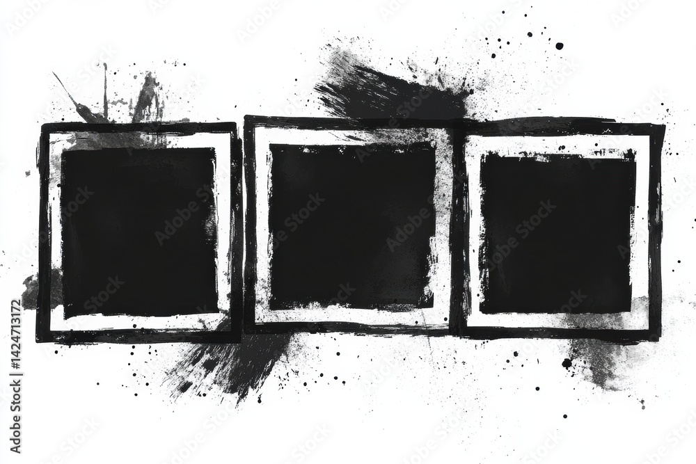 Aufkleber creative black rough edge rectangles for artistic design projects and collage applications ideal for