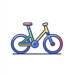 Fototapeta premium White background featuring a colorful abstract bicycle illustration, perfect for graphic design projects and artistic pursuits