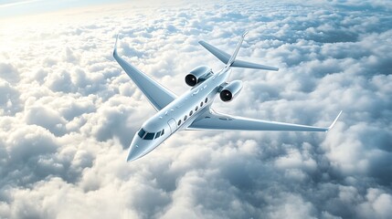 Obraz premium Private Jet Above Clouds.
