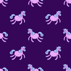 Christmas animals seamless horse pattern for wrapping paper and fabrics