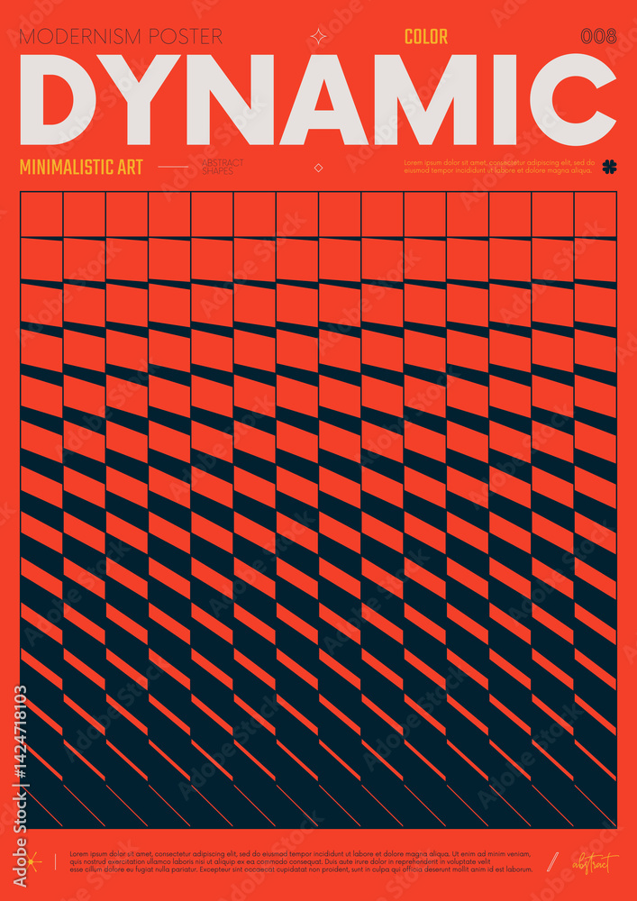 Poster modern abstract poster, raster version of high quality and resolution, artwork with geometric postmo