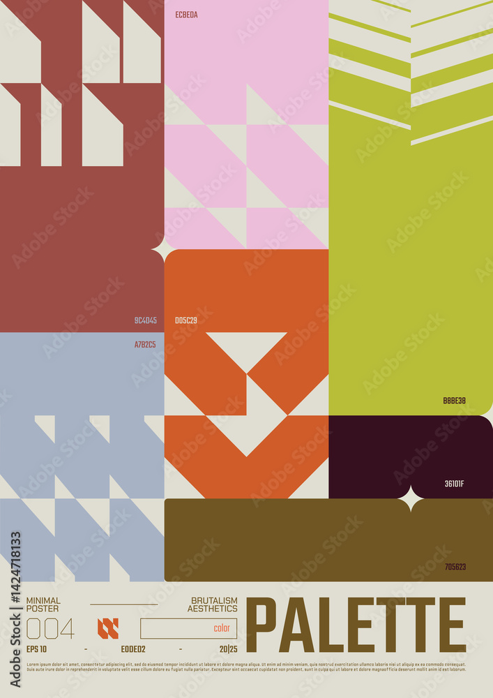 Poster modern abstract poster, raster version of high quality and resolution, artwork with geometric postmo
