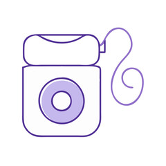 Cute dental floss illustration for health and wellness