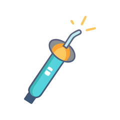 Dental curing light illustration isolated on black background