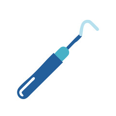 Dental Explorer Illustration: Blue Dental Tool on Black