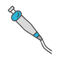 Endodontic irrigation syringe on black background medical equipment