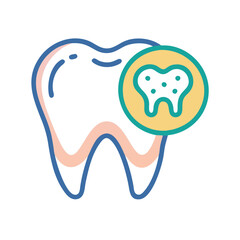 Healthy Tooth Design, Dental Care Illustration on Black Background