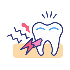 Tooth Pain and Sensitivity Icon Illustration for Dental Care