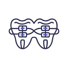 Orthodontic Dental Braces Illustration for Teeth Alignment Concept