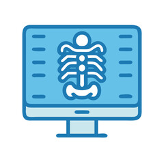 X-ray on Computer Screen, Medical Diagnosis, Health Care