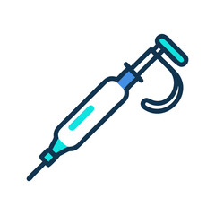 Vector illustration of single channel pipette over black