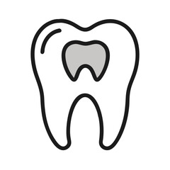 Tooth cavity icon illustration, dental care, oral health