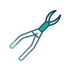 Dental Extraction Forceps Icon Illustration on Black Background