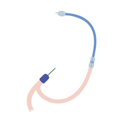 Medical IV line equipment illustration on black background