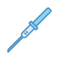 Pregnancy test icon with blue lines on black