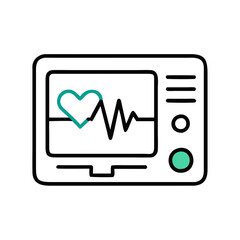 Heart Rate Monitor Medical Device Isolated Black Background