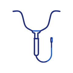 Blue Stethoscope Outline on Black Background Medical Device