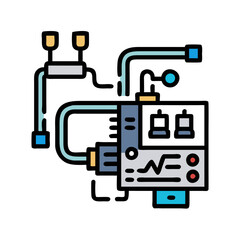 Schematic diagram for electronic engineering system on black background