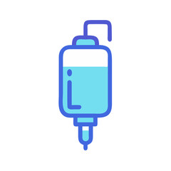 IV drip, medical icon, blue and white color