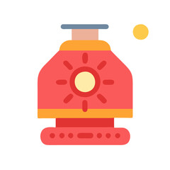 Cute Cartoon Lantern with Yellow Dot on Black