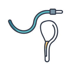 Cartoon Illustration of Medical Instrument on Black Background