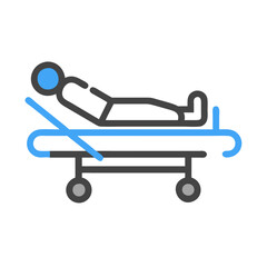 Patient on a Stretcher Medical Icon Vector Illustration
