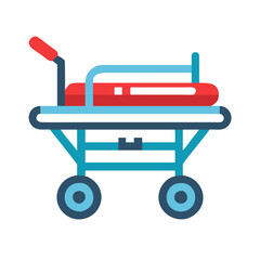 Iconic Hospital Stretcher on a Black Background, Vector Art