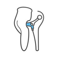 Hip Replacement Anatomical Illustration on Black Background Simple Design