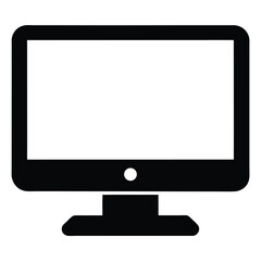 Clean Modern Monitor Silhouette Vector Icon