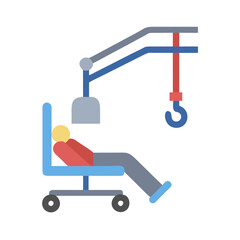 Patient Undergoing Medical Examination with Overhead Crane