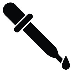Sleek Simple Eyedropper Tool Silhouette Vector Icon