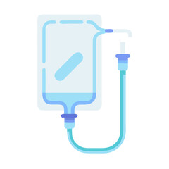 Simple intravenous drip bag icon, medical solution