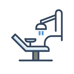 Dental Chair Illustration for Dentistry Concept and Medical Equipment