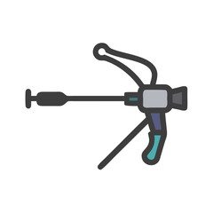 Crossbow Weapon Vector Illustration on Isolated Black Background
