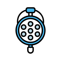 Underwater Sea Mine Minimalist Illustration on Black Background