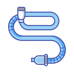 Blue Ventilator Tube Medical Supply Graphic Isolated Image