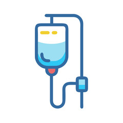 Intravenous IV Drip Icon on Black Background
